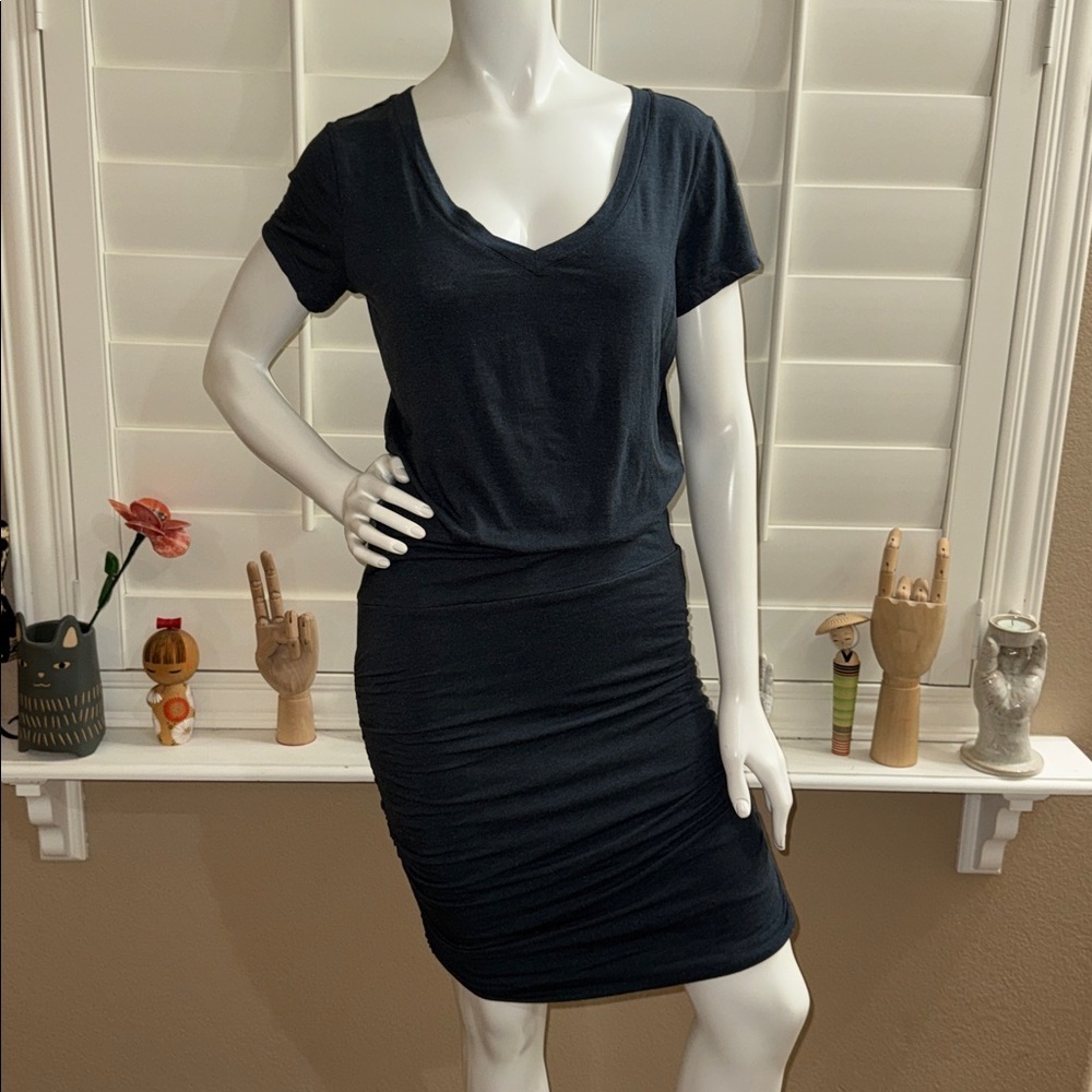 Prana Foundation T-Shirt Dress Grey Blue Heather